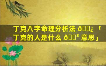 丁克八字命理分析法 🌿 「丁克的人是什么 🐳 意思」